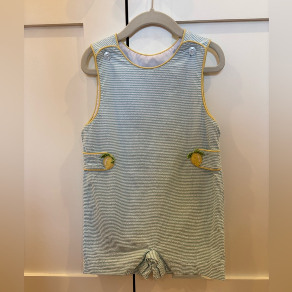Little English seersucker shortalls
